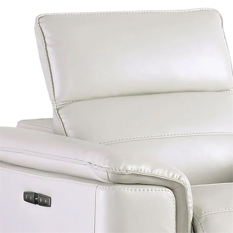 Cuny Power Recliner Chair- Taupe Gray Faux Leather- Wall Hug Back
