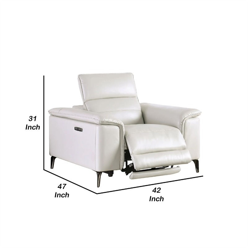 Cuny Power Recliner Chair- Taupe Gray Faux Leather- Wall Hug Back