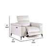 Cuny Power Recliner Chair- Taupe Gray Faux Leather- Wall Hug Back
