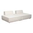 Gada 2 Piece Square Lounger Chairs- Welt Trim Ivory Boucle- Solid Wood