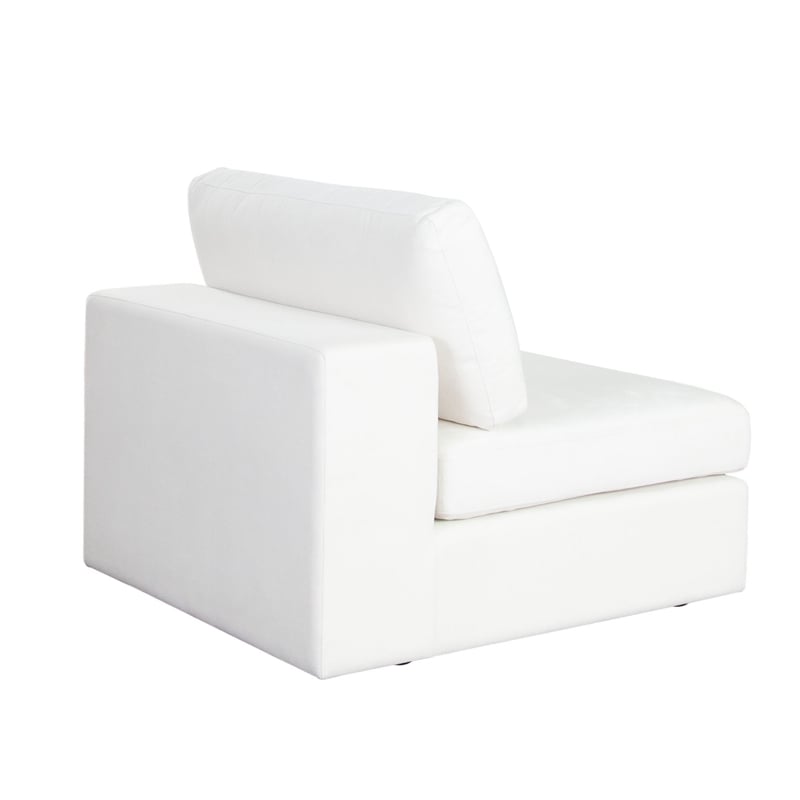 Lipi Modular Armless Chair- Plush Mist White- 41 Inch Solid Wood Frame