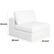 Lipi Modular Armless Chair- Plush Mist White- 41 Inch Solid Wood Frame