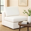 Lipi Modular Armless Chair- Plush Mist White- 41 Inch Solid Wood Frame