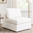 Lipi Modular Armless Chair- Plush Mist White- 41 Inch Solid Wood Frame