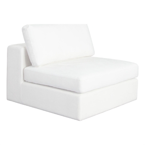 Lipi Modular Armless Chair- Plush Mist White- 41 Inch Solid Wood Frame