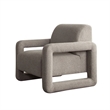 Keny Accent Chair- Open Arm Textured Mink Gray Polyester