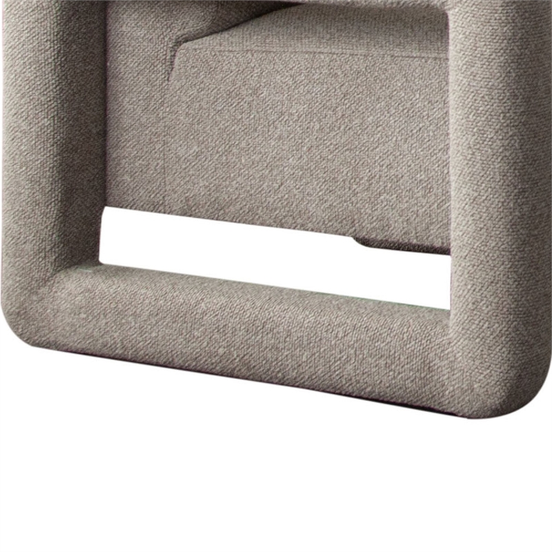 Keny Accent Chair- Open Arm Textured Mink Gray Polyester