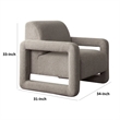Keny Accent Chair- Open Arm Textured Mink Gray Polyester
