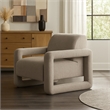 Keny Accent Chair- Open Arm Textured Mink Gray Polyester