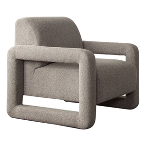 Keny Accent Chair- Open Arm Textured Mink Gray Polyester