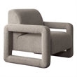 Keny Accent Chair- Open Arm Textured Mink Gray Polyester