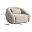 Lex Retro Swivel Accent Chair- 1 Accent Pillow- Fawn Faux Alpaca Fabric