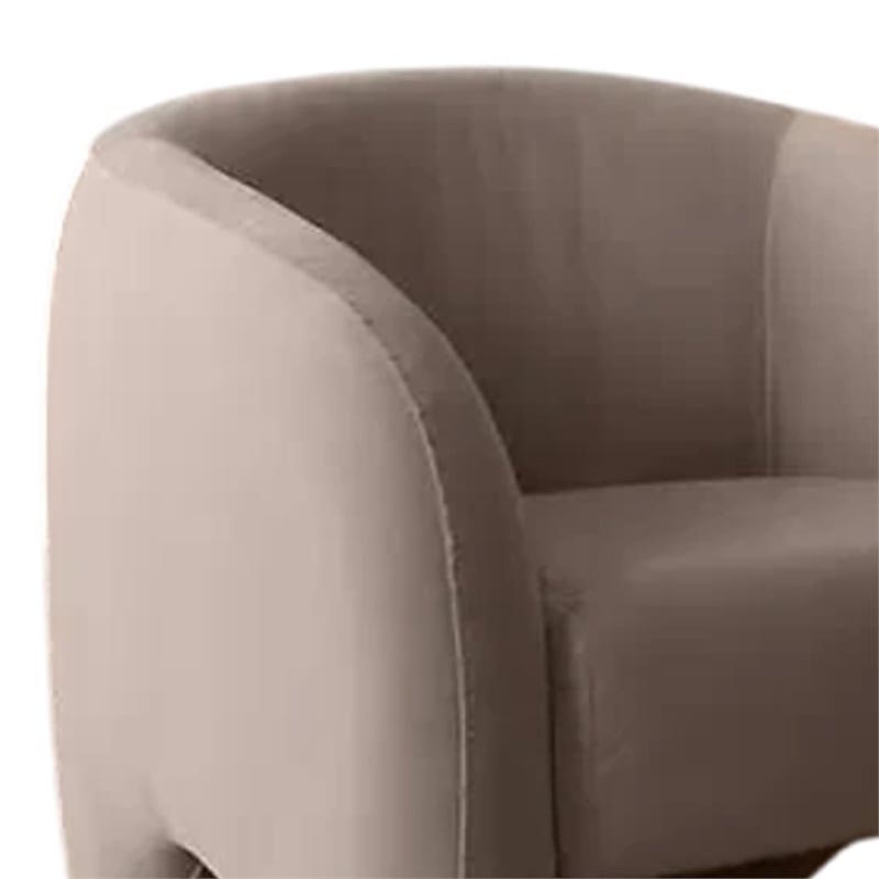 Kiol Accent Chair- Winter Mink Gray Performance Velvet- Sloping Arms
