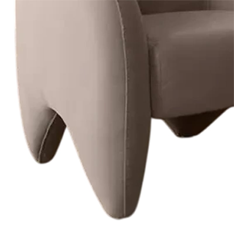 Kiol Accent Chair- Winter Mink Gray Performance Velvet- Sloping Arms