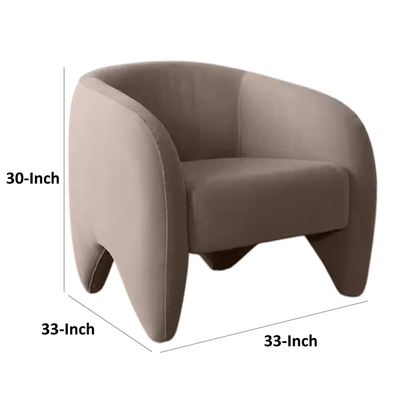 Kiol Accent Chair- Winter Mink Gray Performance Velvet- Sloping Arms