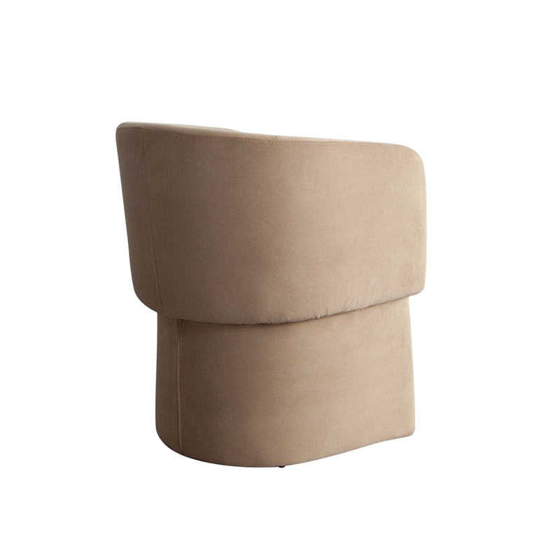 Tesy Dining Side Chair- Camel Brown Performance Velvet- Sloping Arms