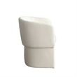 Tesy Dining Side Chair- Elite Ivory Textured Polyester- Sloping Arms