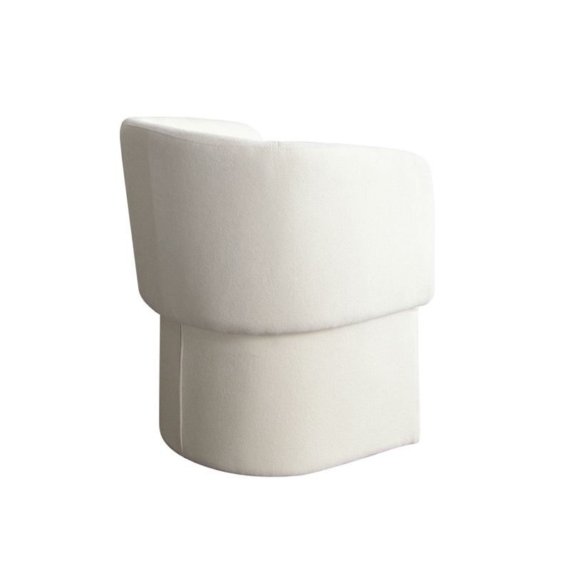 Tesy Dining Side Chair- Elite Ivory Textured Polyester- Sloping Arms