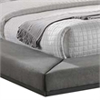 Noe Ruby California Size Bed- Side Shelves- Gray Upholstery- Low Profile
