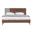 Leen King Size Bed with Tall Headboard- Italian Faux Concrete- Brown