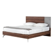 Leen King Size Bed with Tall Headboard- Italian Faux Concrete- Brown