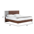 Leen King Size Bed with Tall Headboard- Italian Faux Concrete- Brown