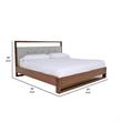 Cear Queen Size Bed- Gray Tufted Panel Headboard with Cutout- Gray Brown
