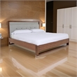 Cear Queen Size Bed- Gray Tufted Panel Headboard with Cutout- Gray Brown