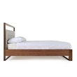 Cear Queen Size Bed- Gray Tufted Panel Headboard with Cutout- Gray Brown