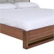 Cear Queen Size Bed- Gray Tufted Panel Headboard with Cutout- Gray Brown