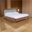 Cear King Size Bed- Gray Tufted Panel Headboard with Cutout- Gray Brown