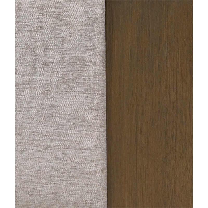 Noe Col King Platform Bed- Upholstered- 2 Nightstands- Walnut Brown- Gray