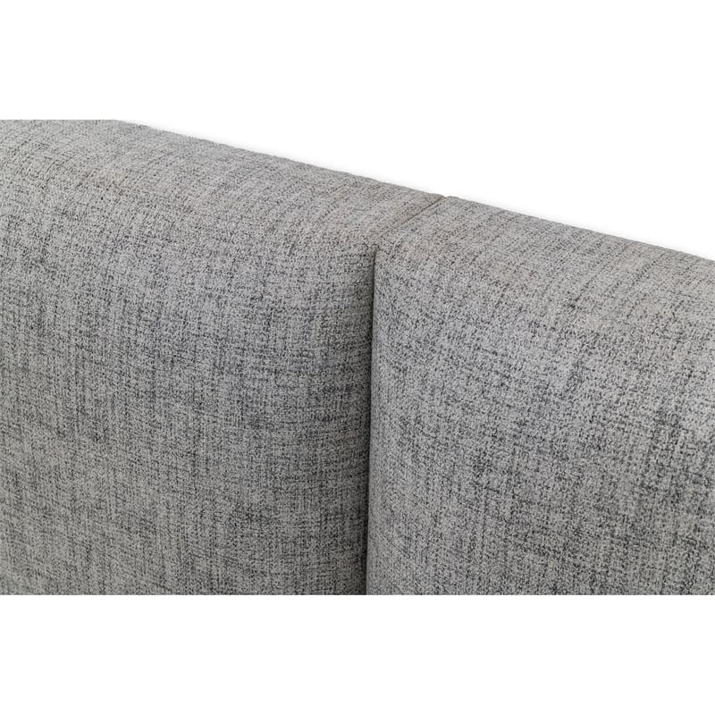 Noe Minn King Size Platform Bed with Gray Upholstered Tufted Wall Headboard