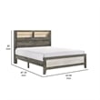 Ruthe Low Profile Queen Panel Bed with Built-In Lights- Ash Gray Wood