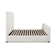 Zuo Contemporary Queen Size Bed- Contoured Tall White Padded Upholstery