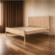 Cid Tori Queen Bed- Fluted Headboard- Low Profile Platform- Natural Brown