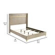 Jenny King Size Bed- Fluted Wingback Headboard- Beige Upholstery Gold Trim