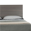 Leen King Size Platform Bed- Black Metal Legs- Gray Panel Headboard