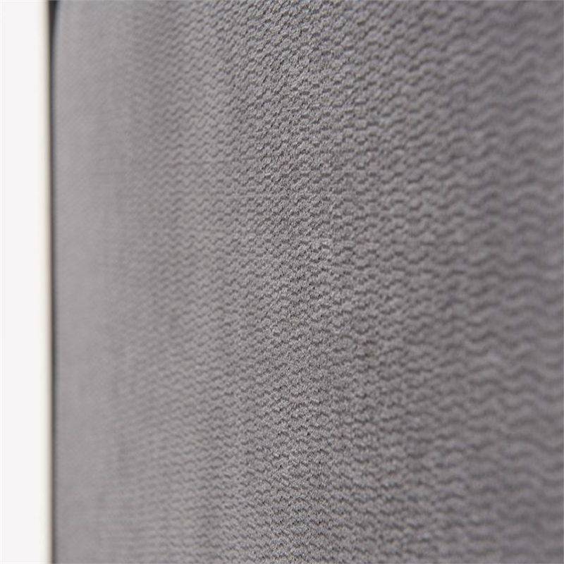 Kiran Queen Size Platform Bed- Gray Upholstered Headboard- Wood Frame