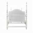 Auri Twin 4 Poster Princess Bed- Classic Arched Headboard- White Wood