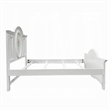 Auri Full Size Bed- Floral Motifs Arched Headboard- Classic White Wood