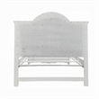Auri Full Size Bed- Floral Motifs Arched Headboard- Classic White Wood