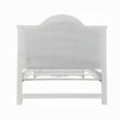 Auri Twin Size Bed- Floral Motifs Arched Headboard- Classic White Wood