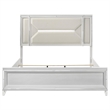 Mory King Size Bed- Textured- LED Headboard- Ivory Boucle Upholstery