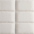 Lyni California King Bed- Grid Tufted Ivory Upholstery- Oak Brown