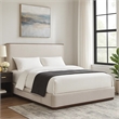 Orion Full Size Bed with Built-In Storage Drawer- Medium Gray Fabric