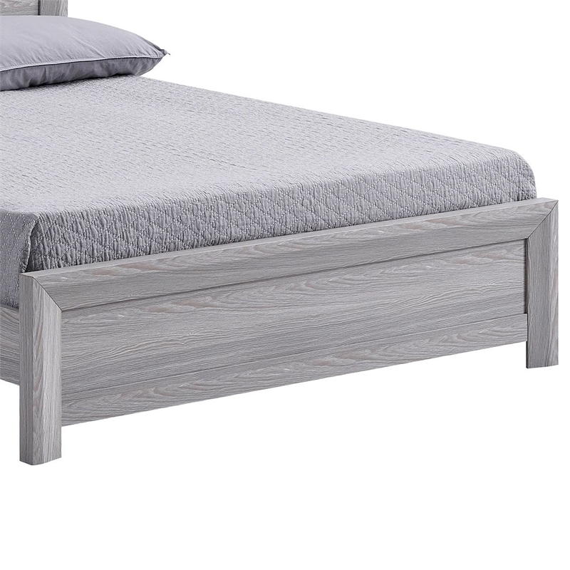 Laide King Bed- Panel Style Headboard- Rustic Farmhouse Driftwood Gray