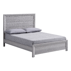 Laide King Bed- Panel Style Headboard- Rustic Farmhouse Driftwood Gray