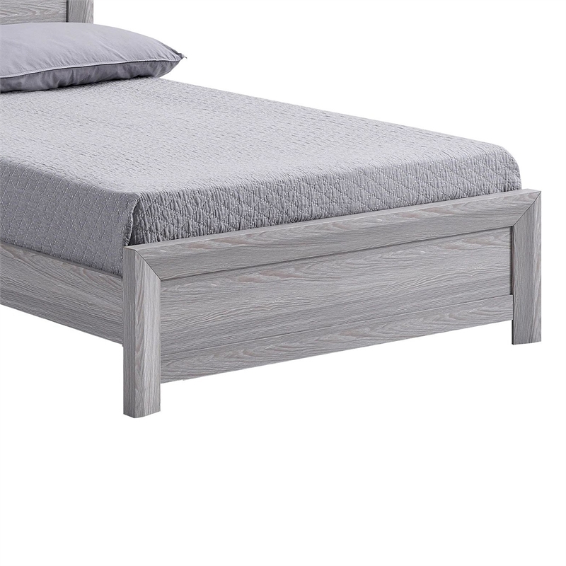 Laide Twin Bed- Panel Style Headboard- Rustic Farmhouse Driftwood Gray