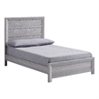 Laide Twin Bed- Panel Style Headboard- Rustic Farmhouse Driftwood Gray